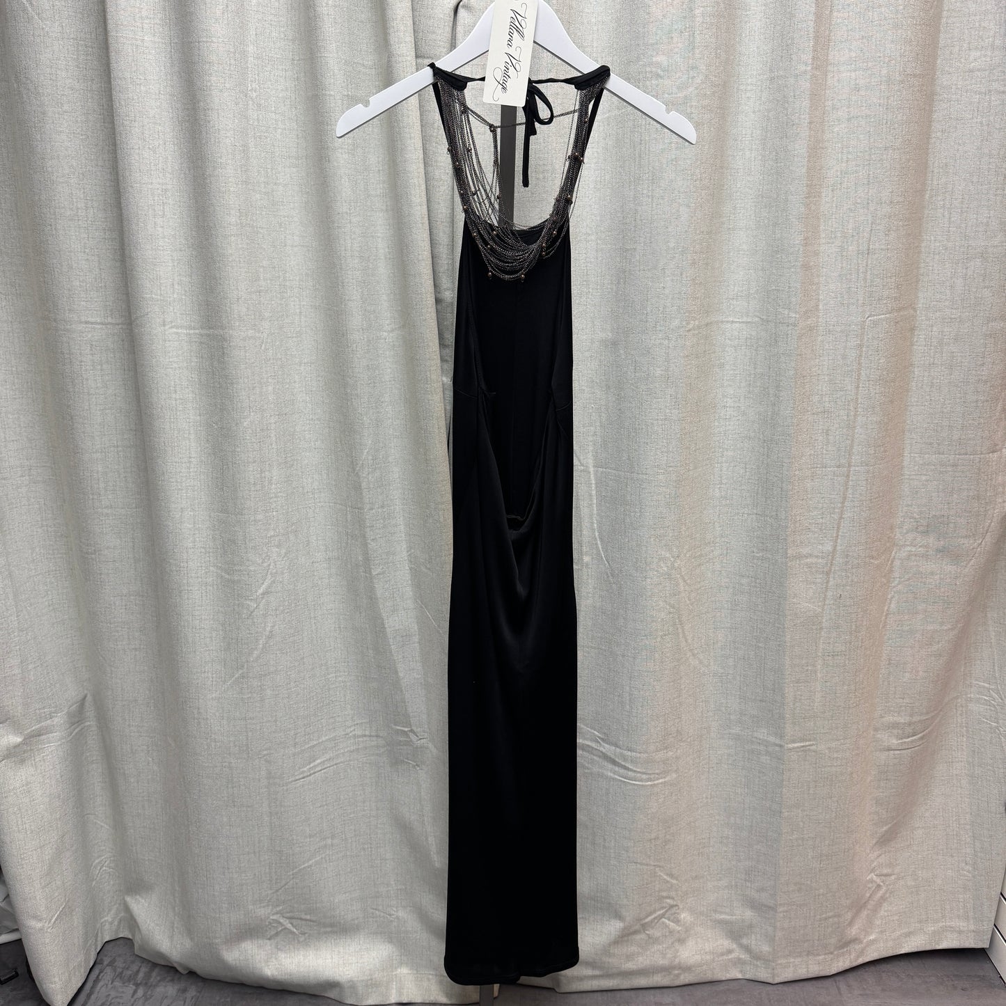 Chainmail Black Backless Maxi Dress