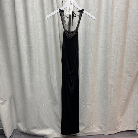 Chainmail Black Backless Maxi Dress