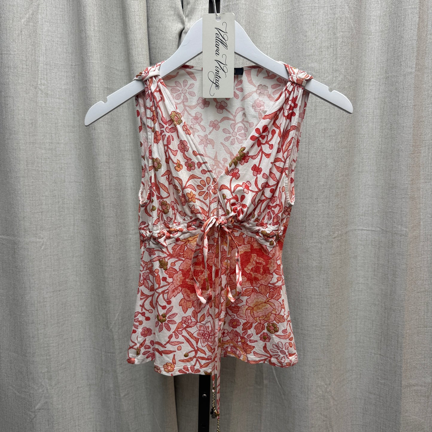 Roberto Cavalli S/S 2004 Rose Tie Tank Top