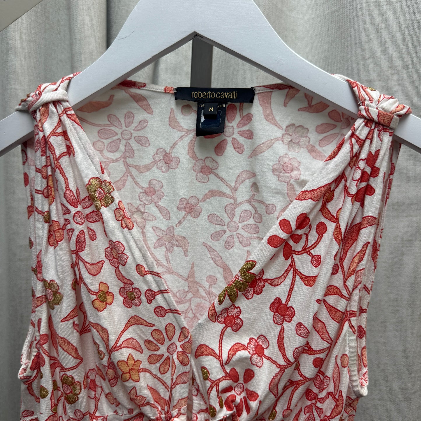 Roberto Cavalli S/S 2004 Rose Tie Tank Top