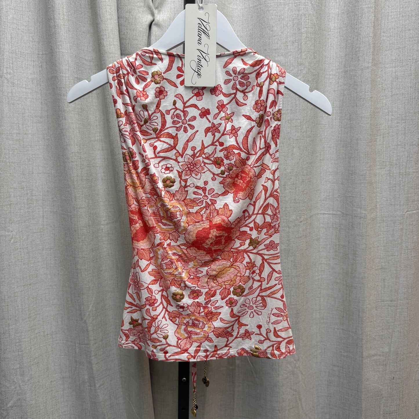 Roberto Cavalli S/S 2004 Rose Tie Tank Top