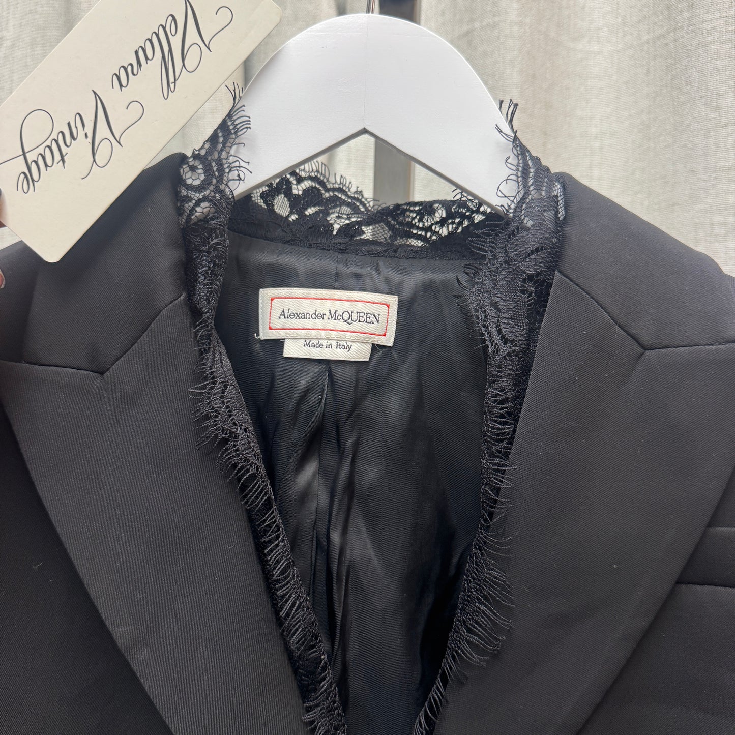 Alexander McQueen F/W 2022 Cropped Lace Trim Blazer