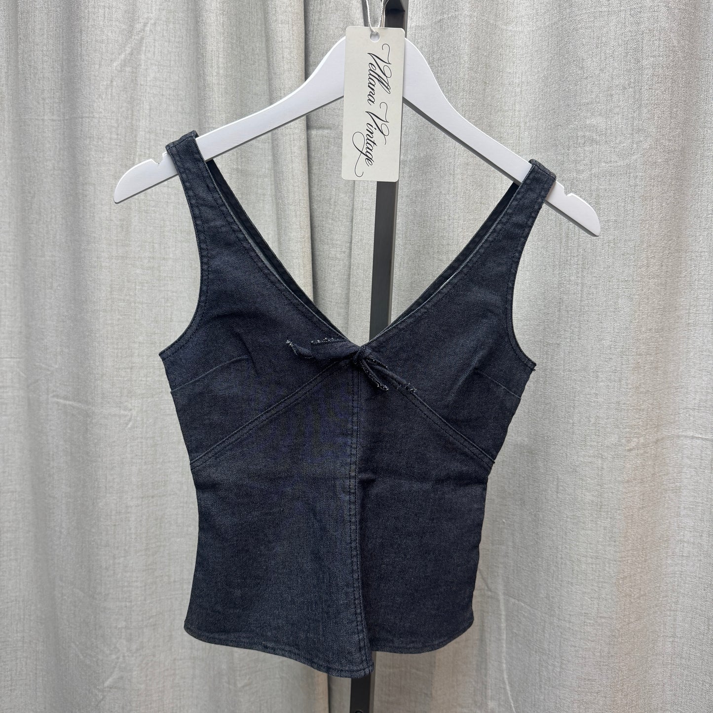 Sportmax Structured Cotton V-Neck Tie Tank Top