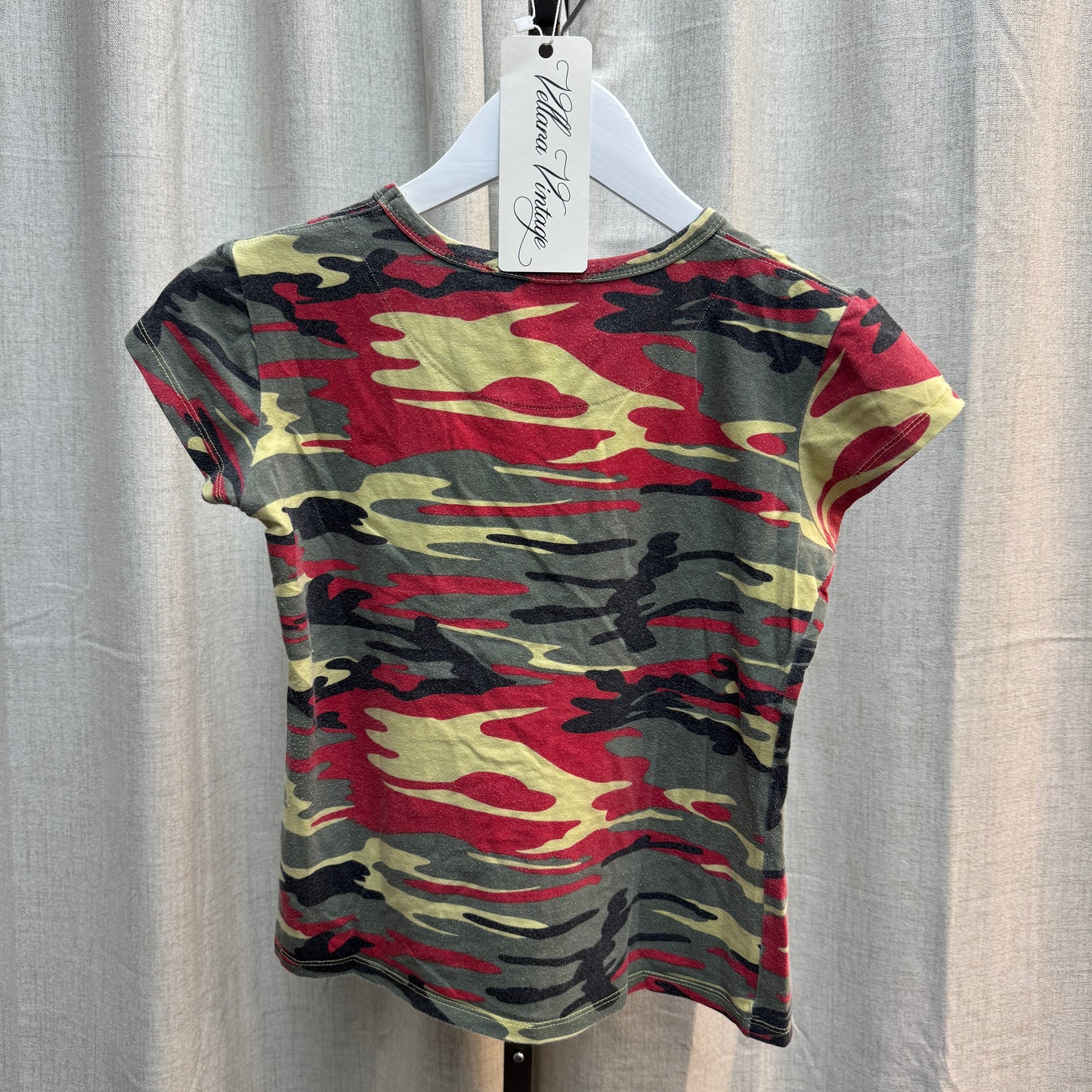 Valentino Red Camo Cropped T-Shirt