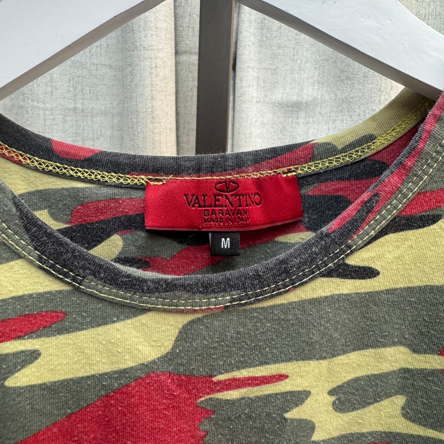 Valentino Red Camo Cropped T-Shirt