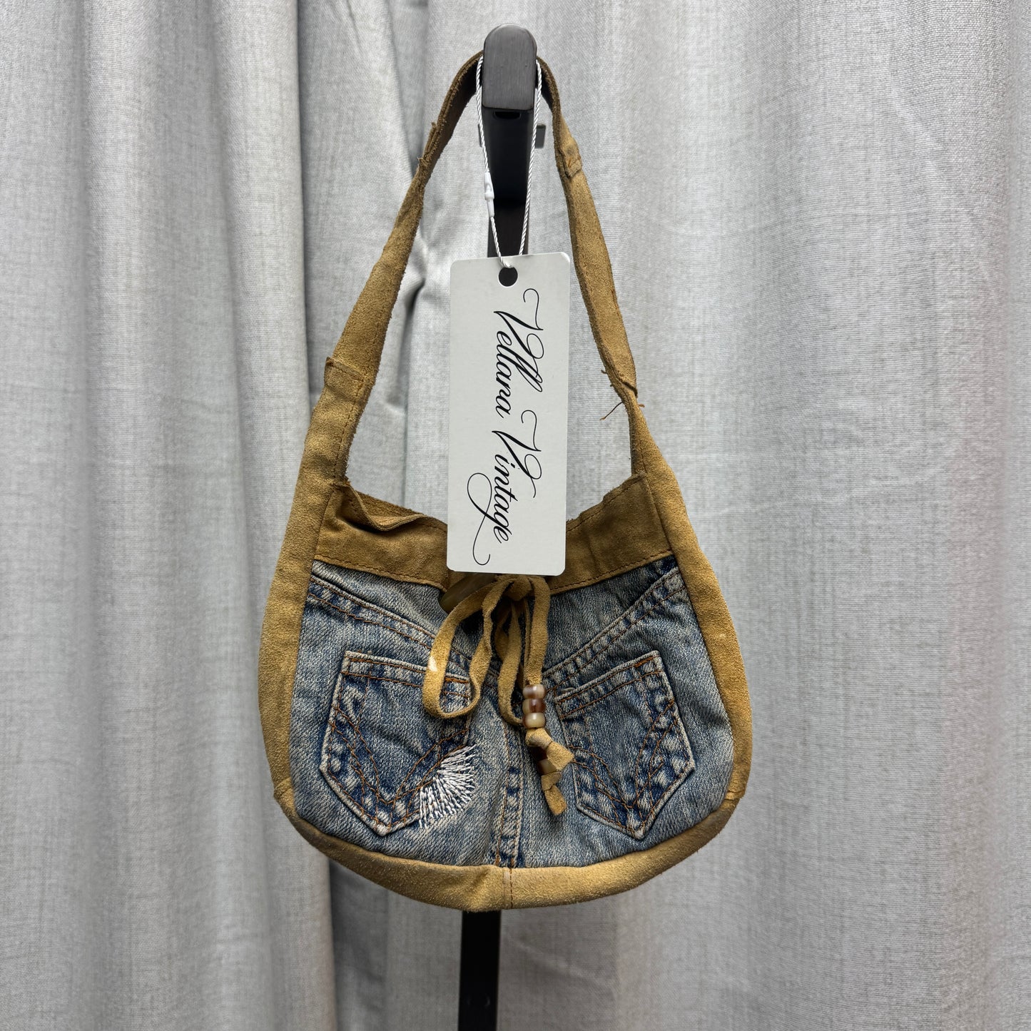 Dolce & Gabbana 2000s Denim and Suede Pocket Mini Shoulder Bag
