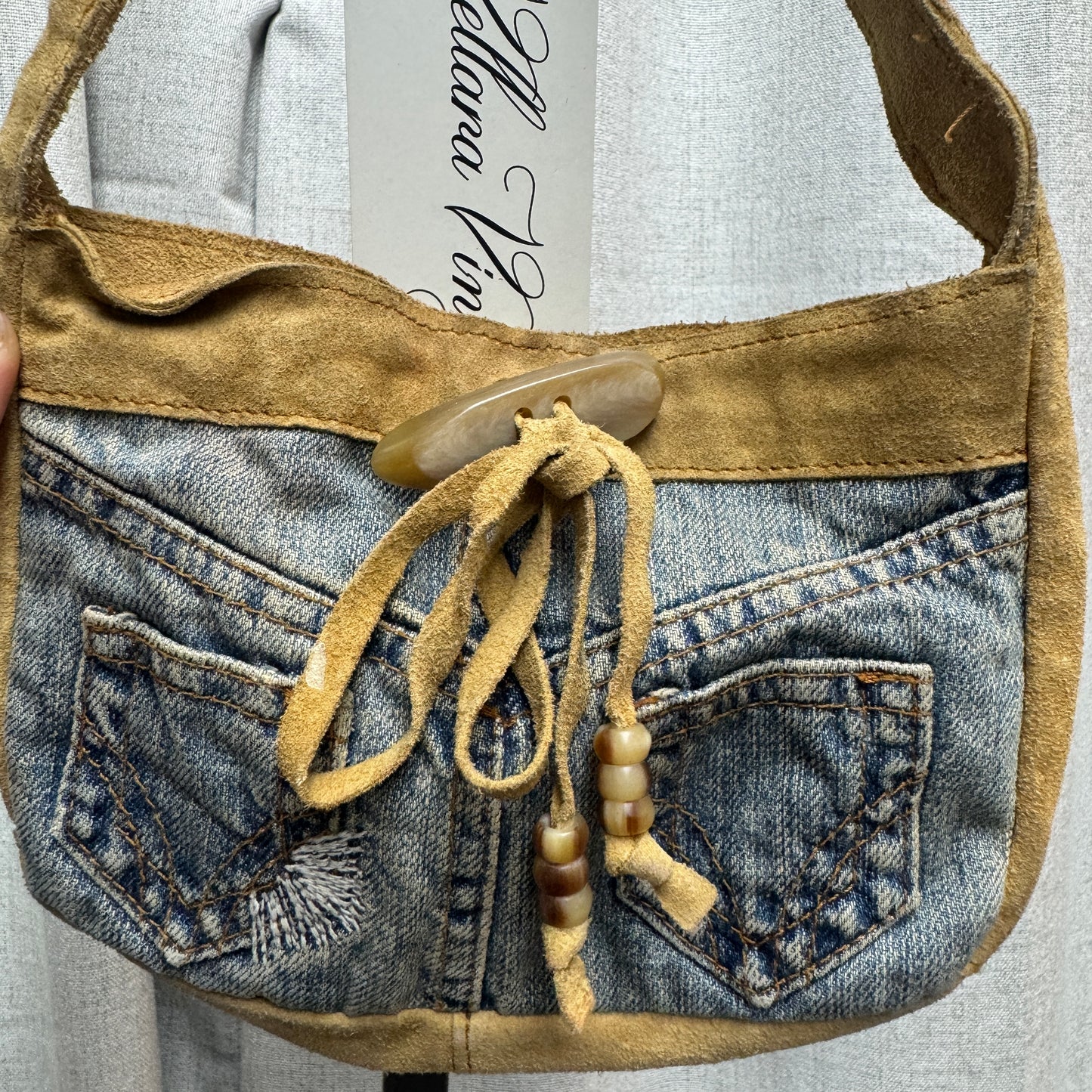 Dolce & Gabbana 2000s Denim and Suede Pocket Mini Shoulder Bag