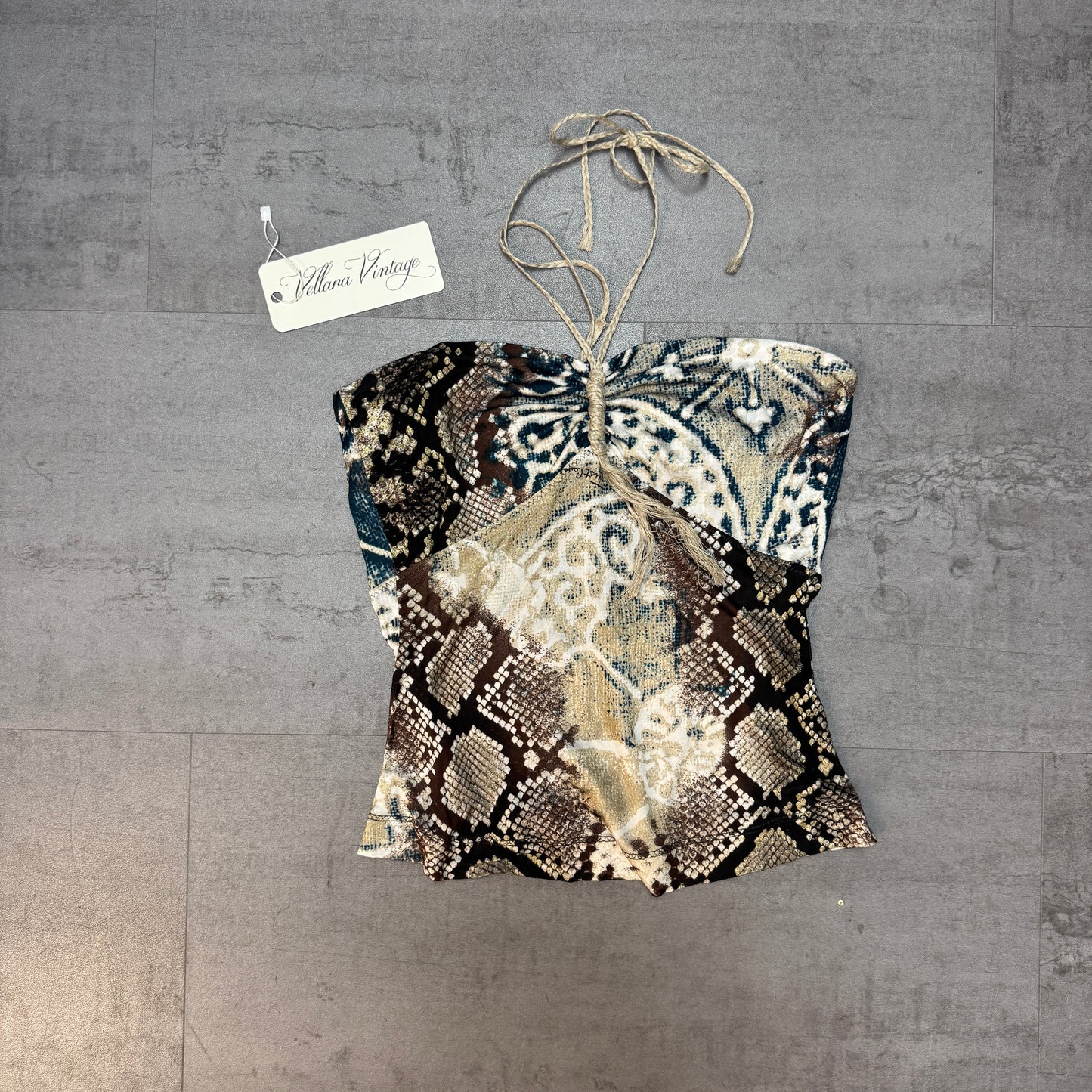 Just Cavalli S/S 2006 Python Print Halter Top