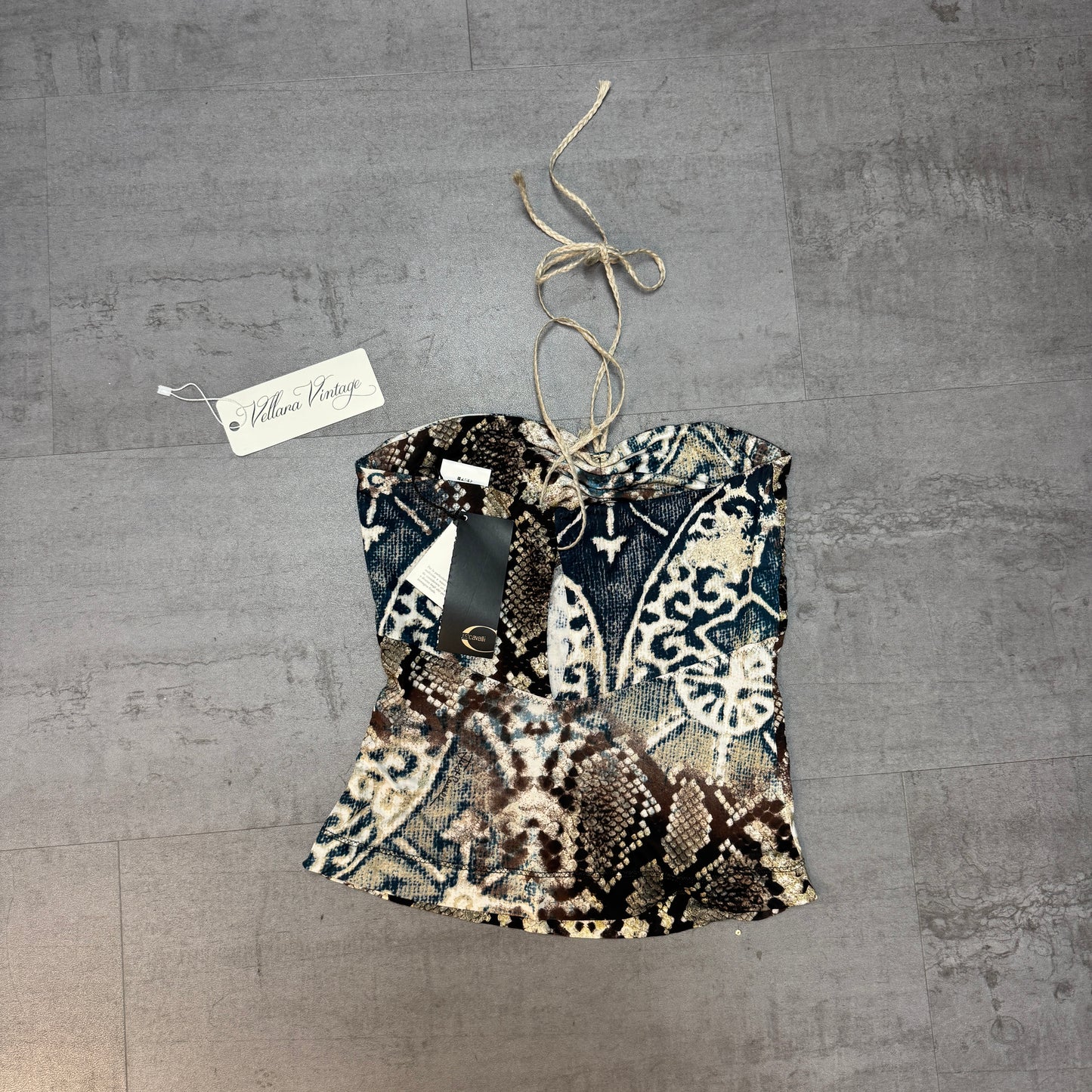 Just Cavalli S/S 2006 Python Print Halter Top