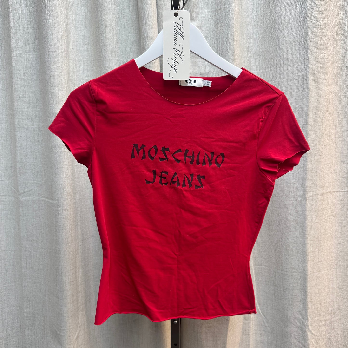 Moschino Jeans Red Cropped T-Shirt