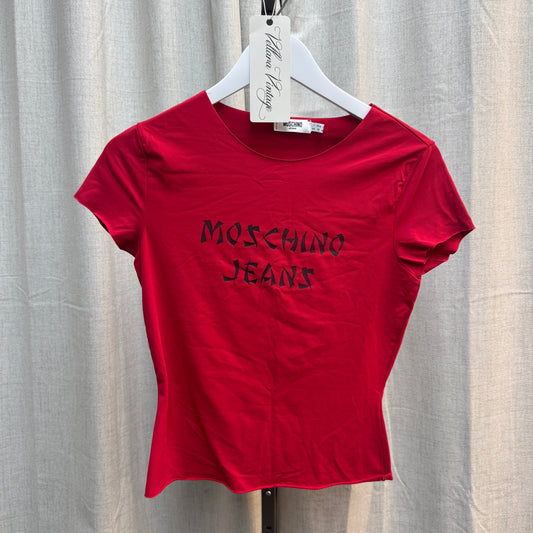 Moschino Jeans Red Cropped T-Shirt