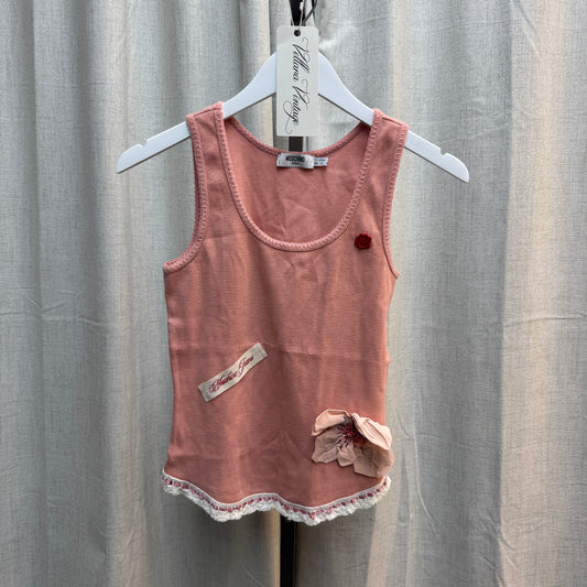 Moschino Jeans Pink Patchwork Embellished Tank Top