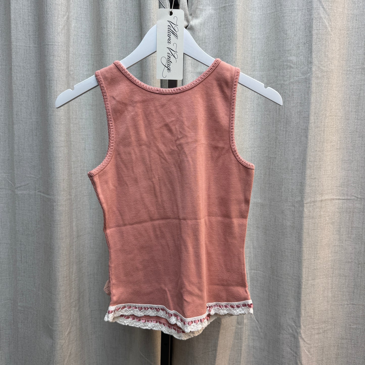 Moschino Jeans Pink Patchwork Embellished Tank Top