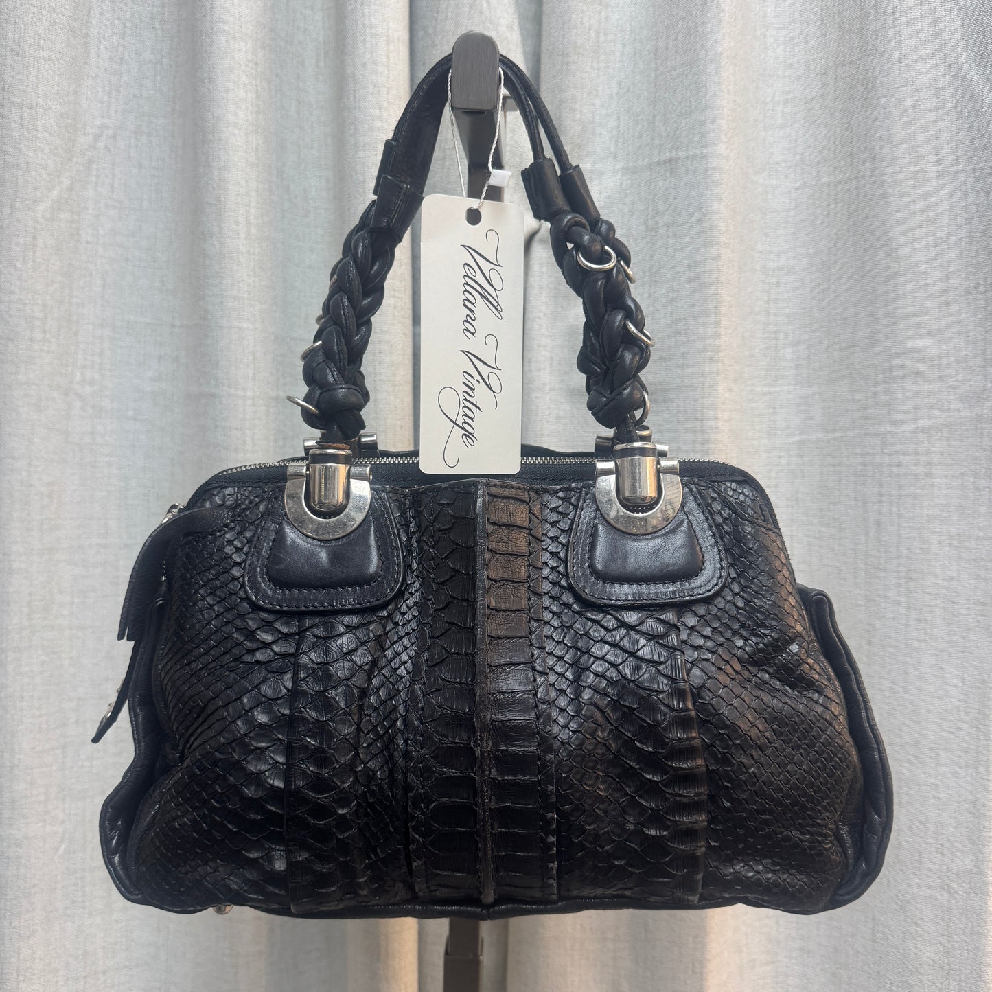 Chloé Black Python Héloise Handbag