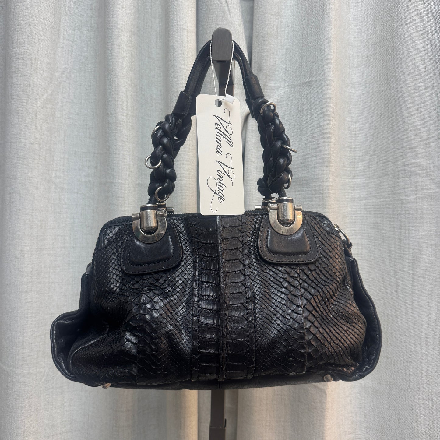 Chloé Black Python Héloise Handbag