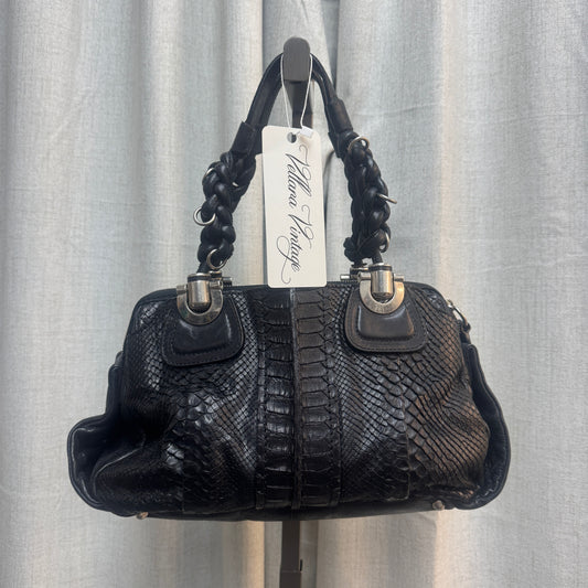 Chloé Black Python Héloise Handbag