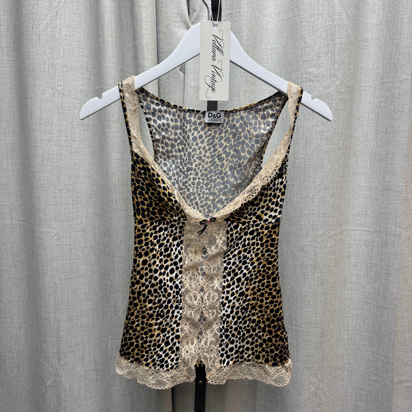 D&G Cheetah Print Lace Front Tank Top