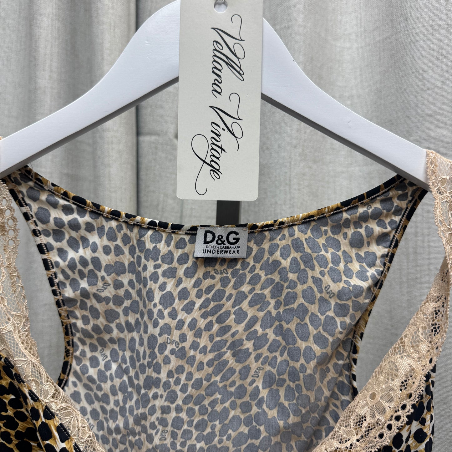 D&G Cheetah Print Lace Front Tank Top