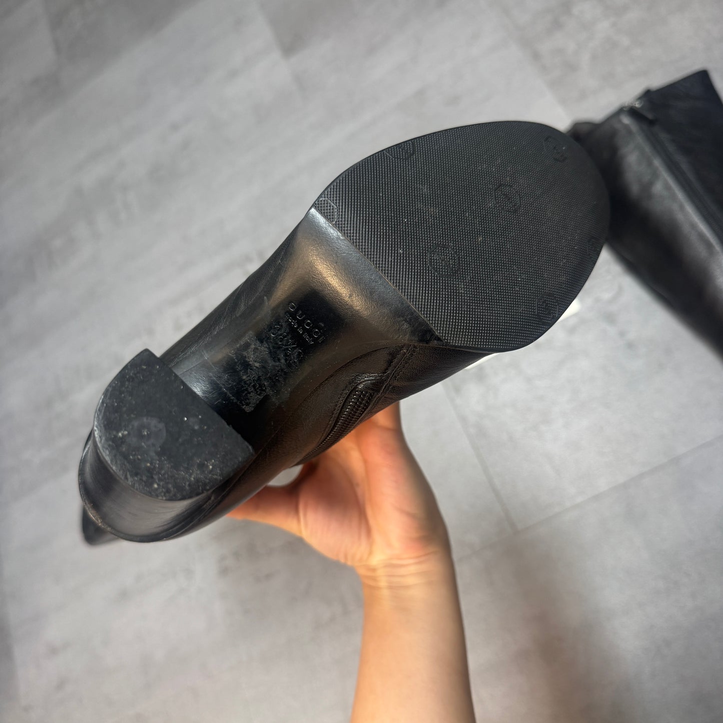 Gucci by Tom Ford Knee-High Black Leather Boots