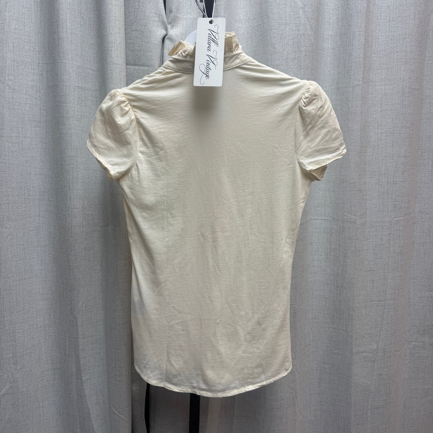 Ralph Lauren Cream Cotton Ruffle Short Sleeve Blouse