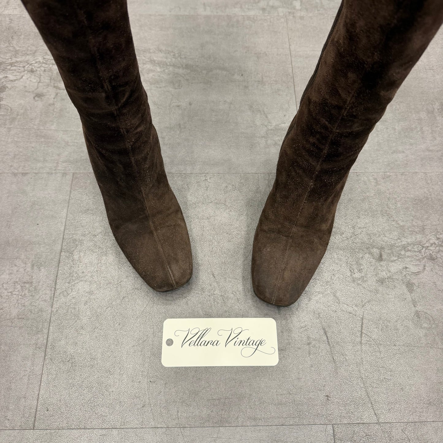 Gucci Brown Suede GG Monogram Horsebit Knee-high Boots