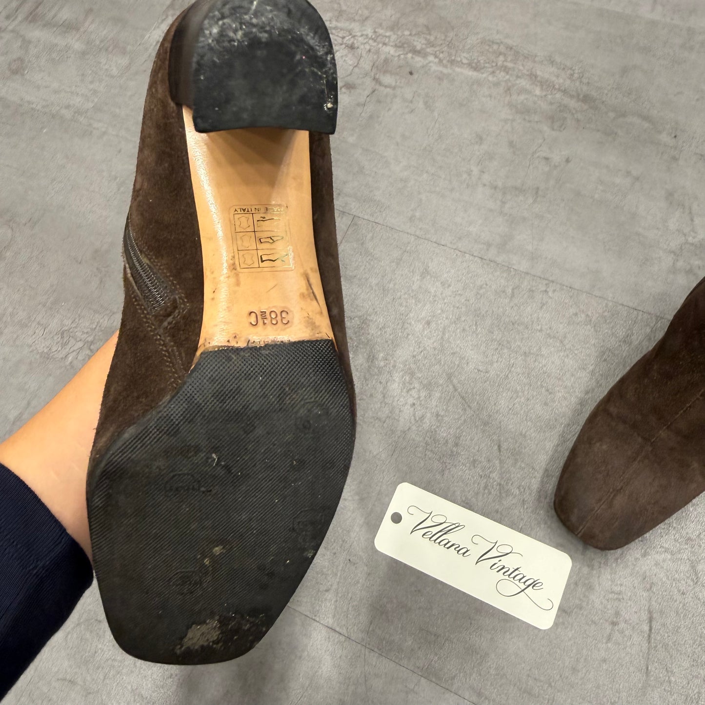 Gucci Brown Suede GG Monogram Horsebit Knee-high Boots