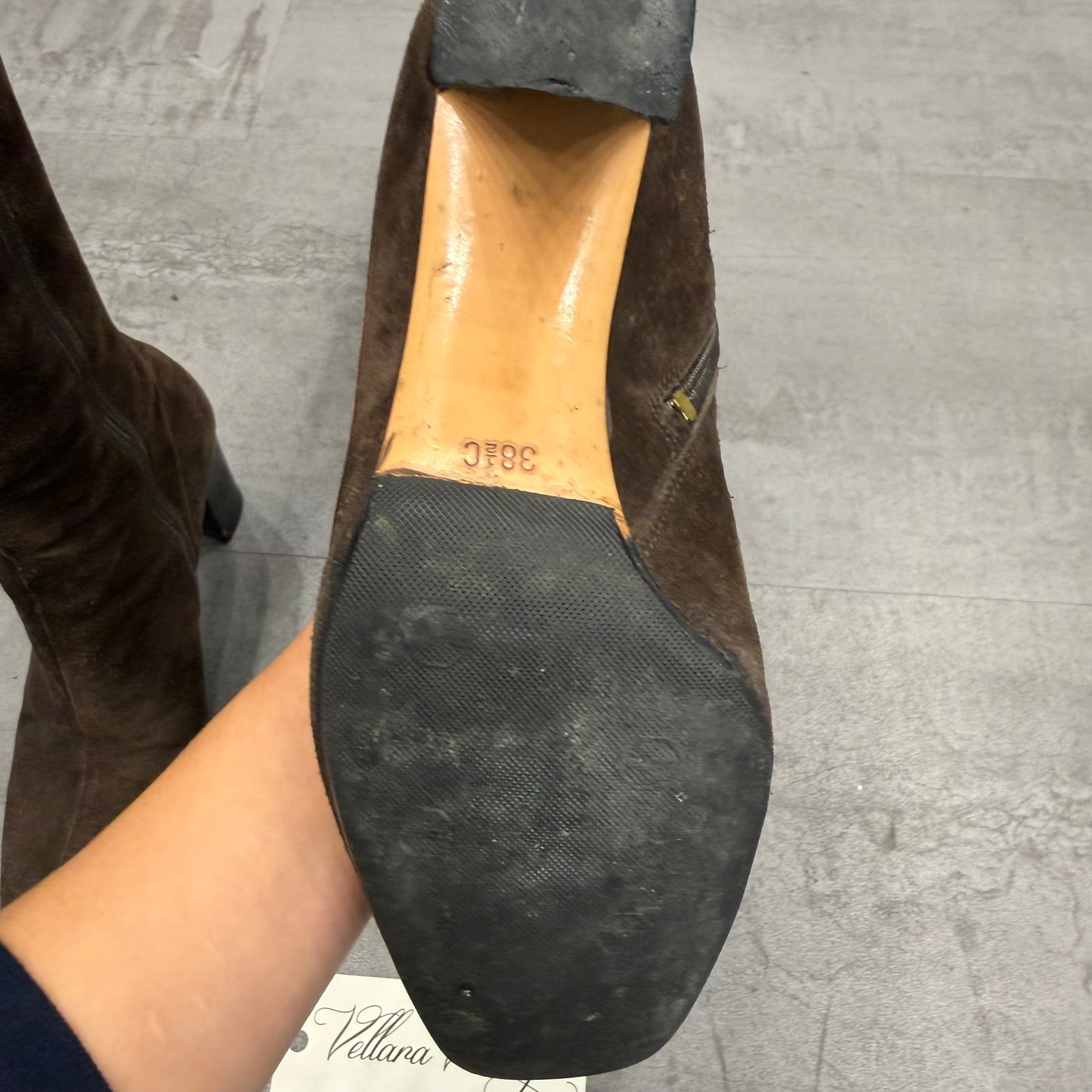 Gucci Brown Suede GG Monogram Horsebit Knee-high Boots