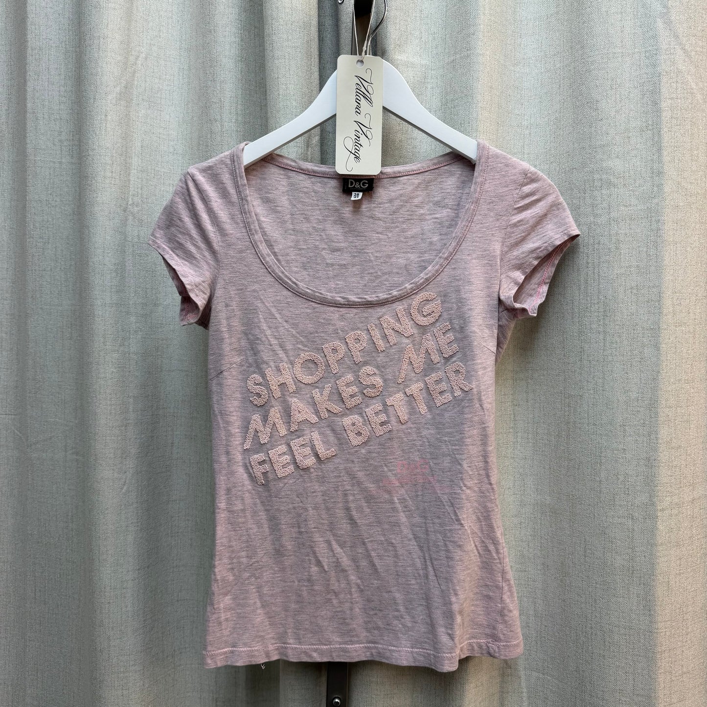 D&G S/S 2004 "Shopping Makes Me Feel Better" Purple Tee