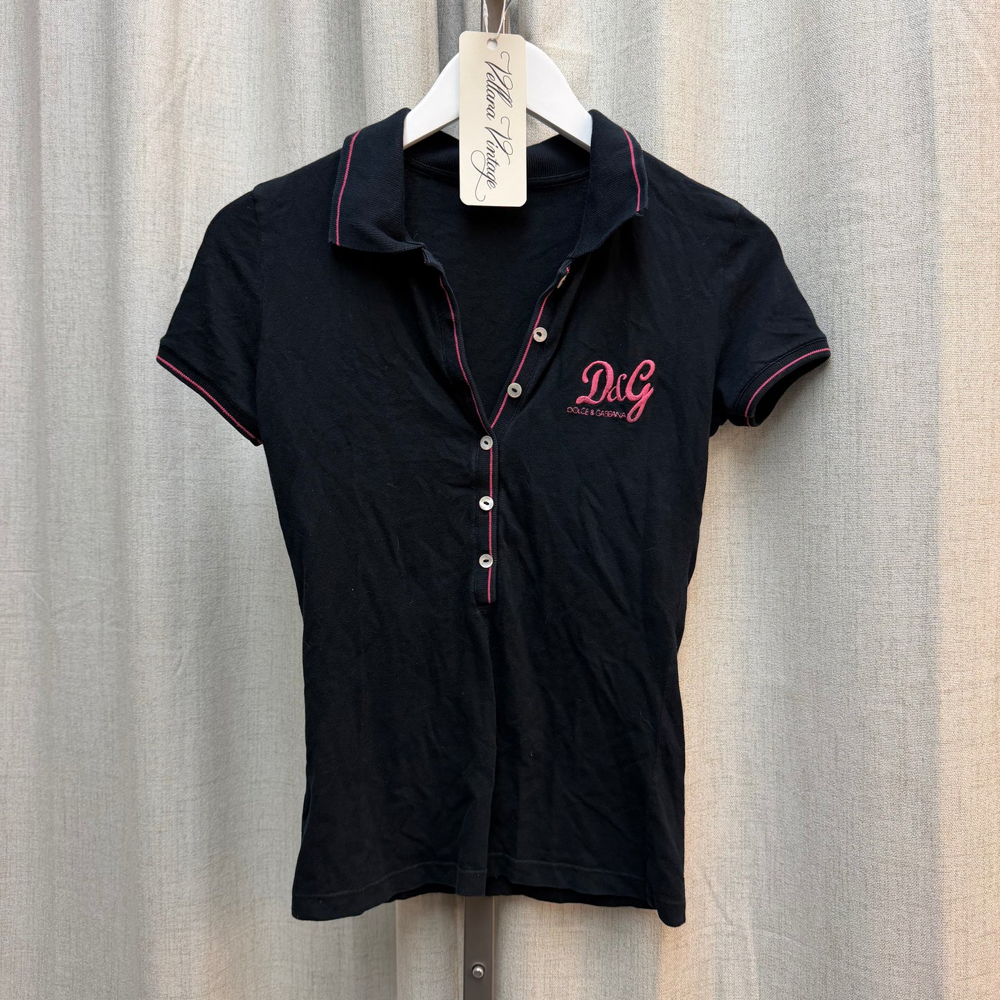 D&G Navy Blue & Pink Polo Top