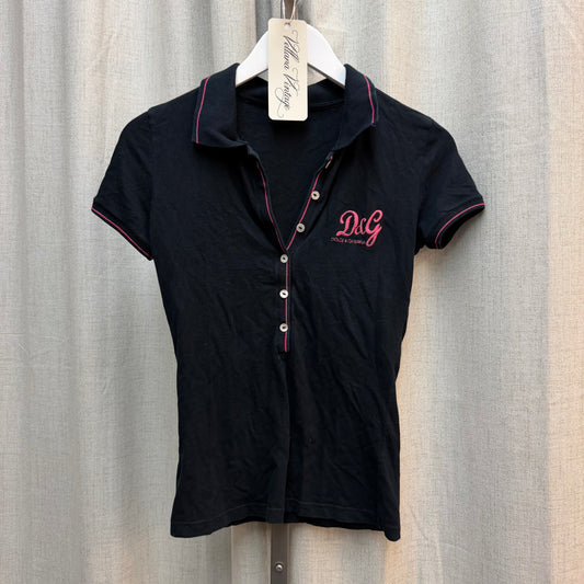 D&G Navy Blue & Pink Polo Top