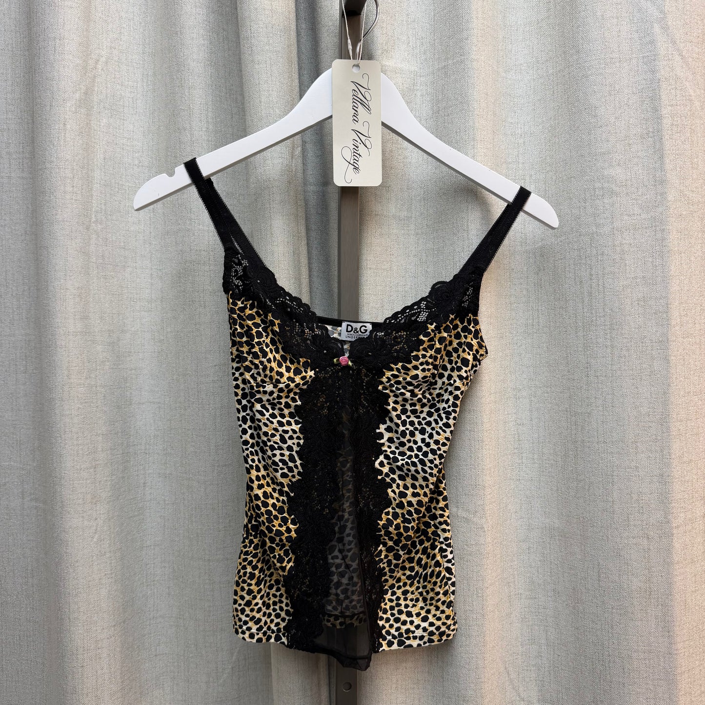 D&G Cheetah Print Lace & Mesh Cami