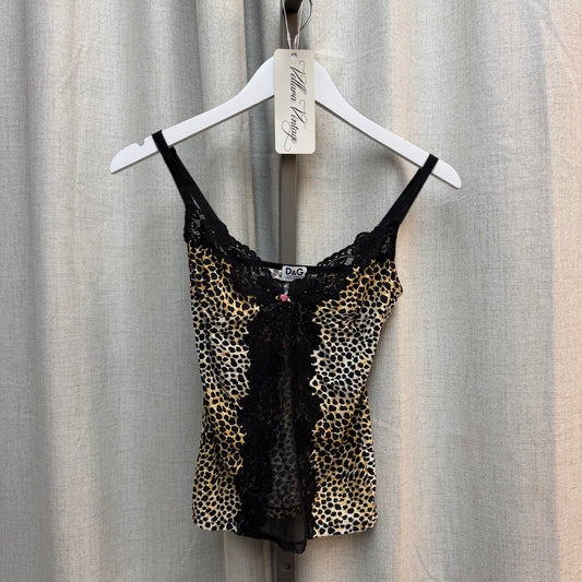 D&G Cheetah Print Lace & Mesh Cami