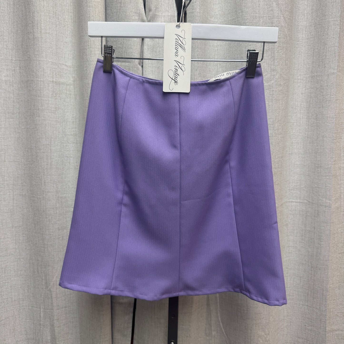 Miu Miu Purple Textured A-Line Mini Skirt