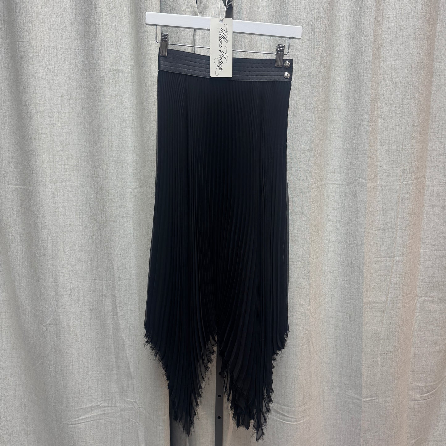 Loewe Black Pleated Asymmetric Skirt