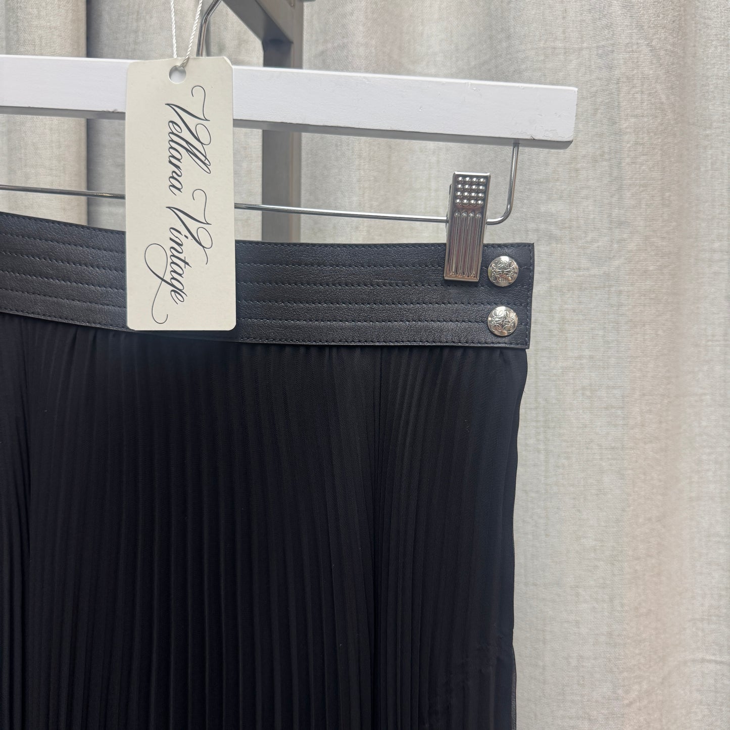 Loewe Black Pleated Asymmetric Skirt