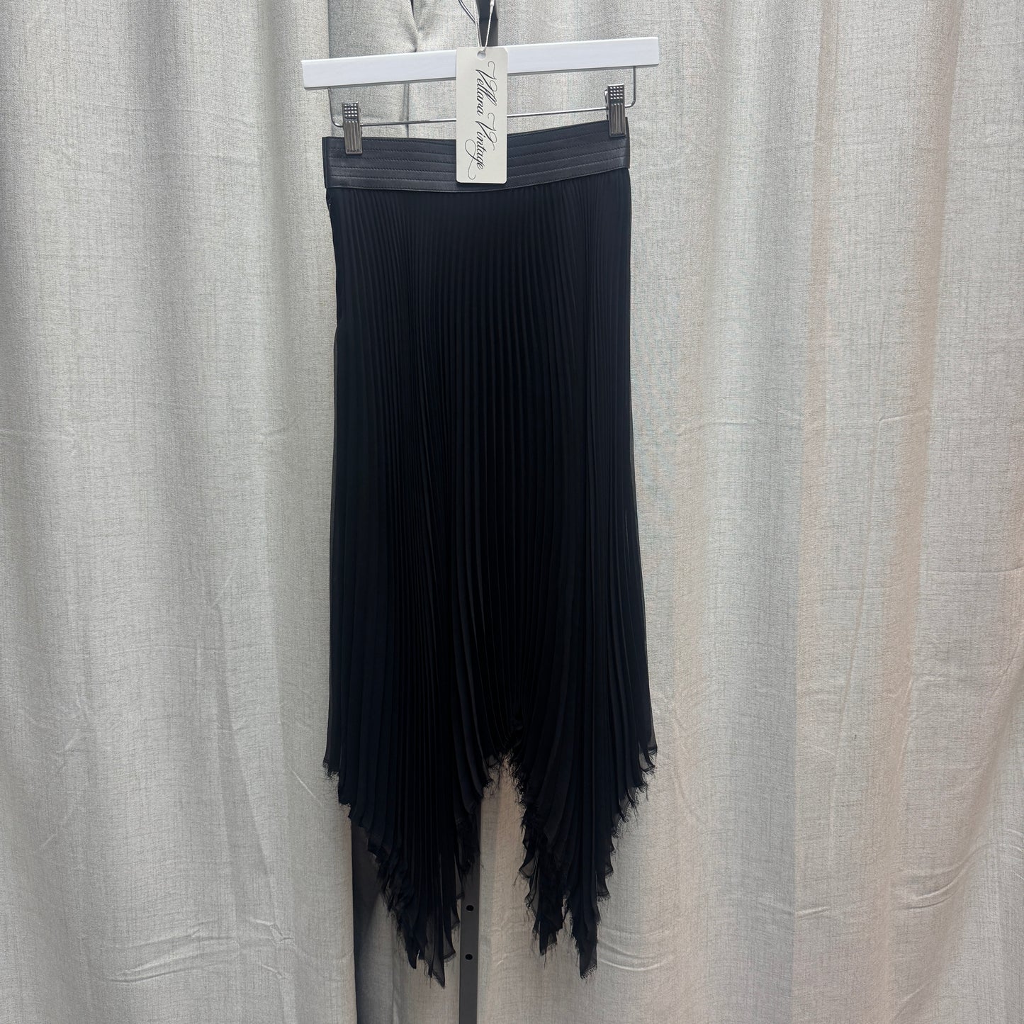 Loewe Black Pleated Asymmetric Skirt