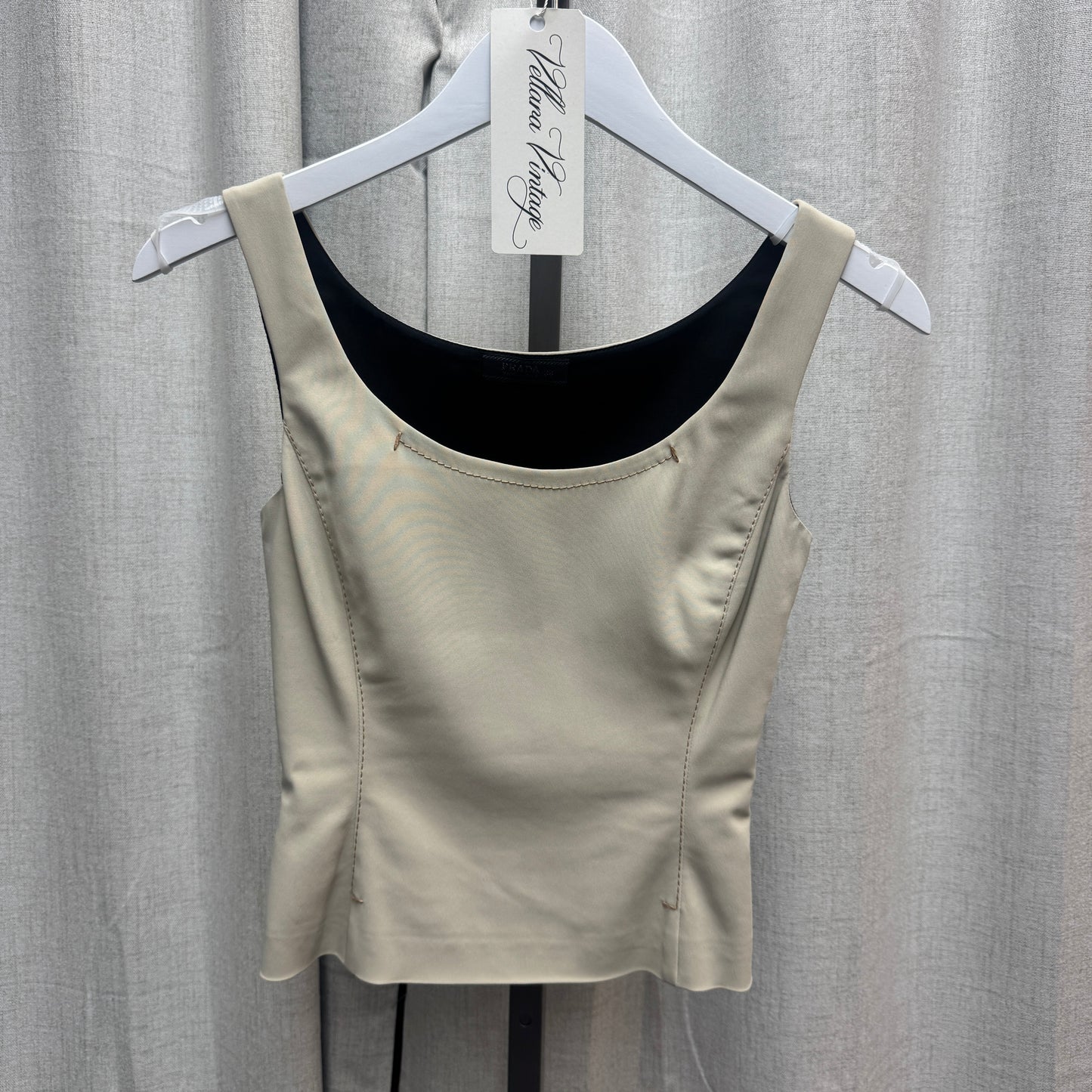 Prada Beige Nylon Structured Tank Top