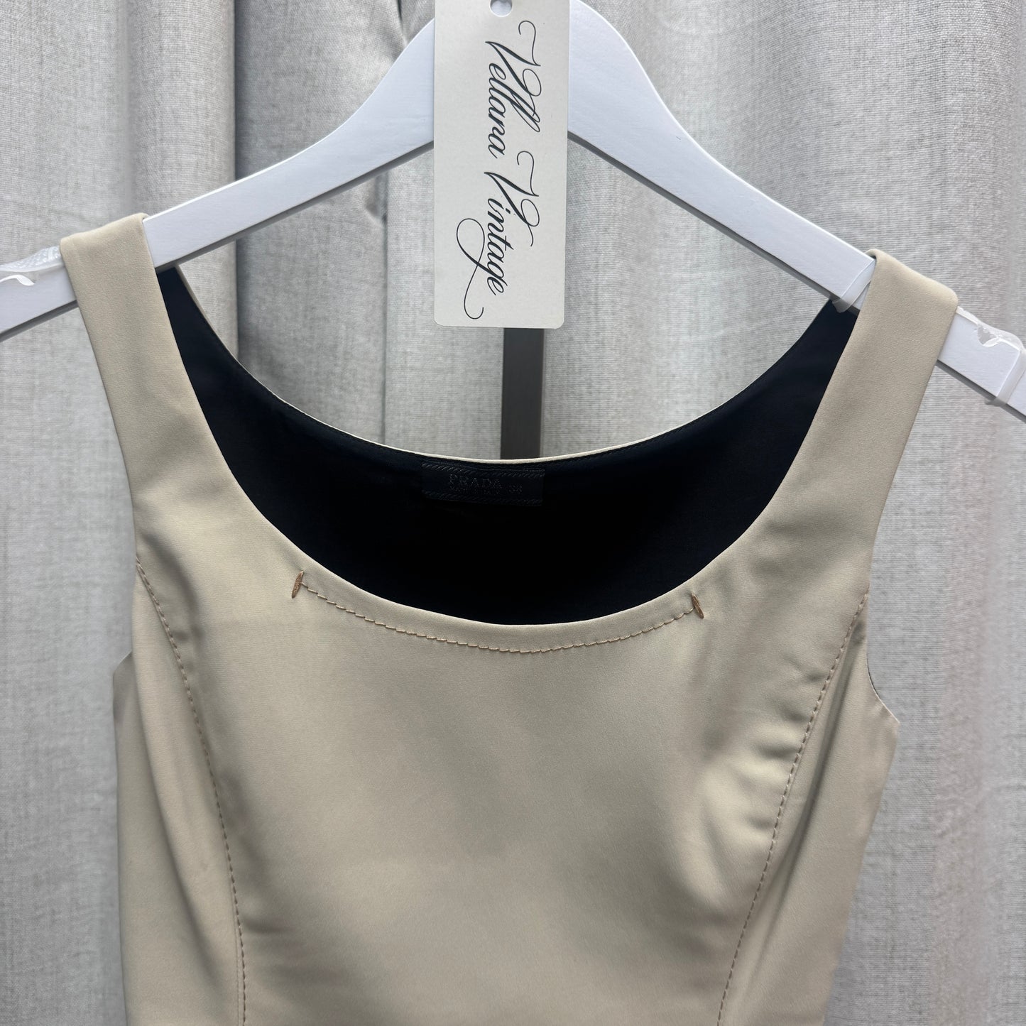 Prada Beige Nylon Structured Tank Top