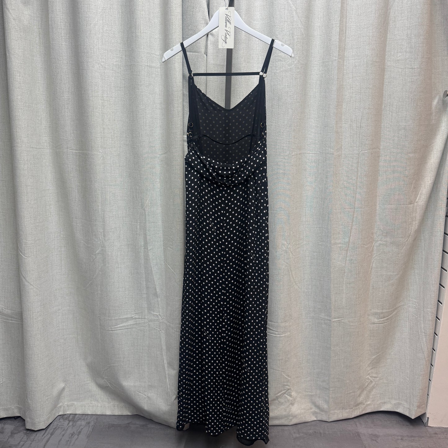 Boutique Moschino Polka Dot Backless Maxi Dress