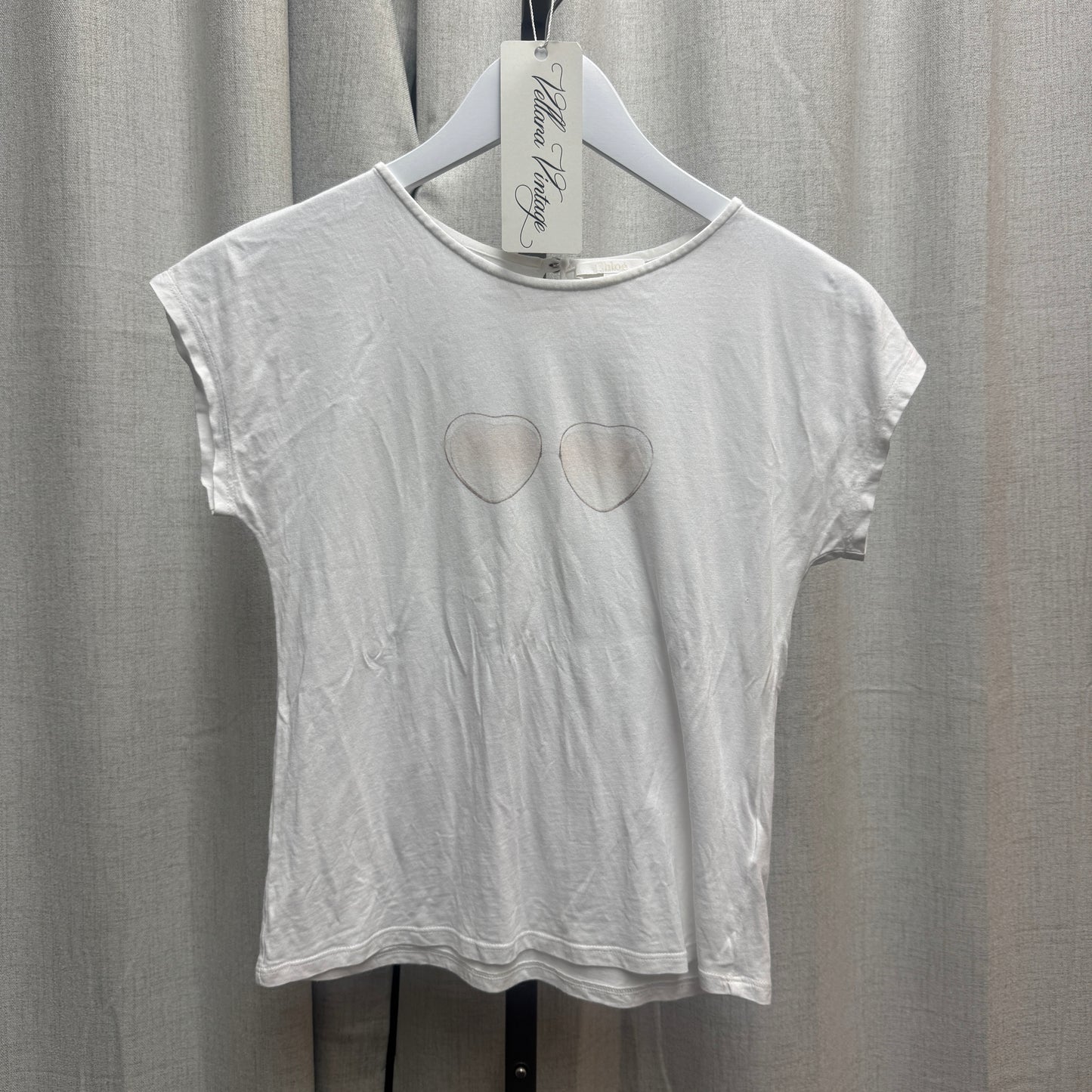Chloé White Heart Sunglasses Graphic Short Sleeve T-Shirt
