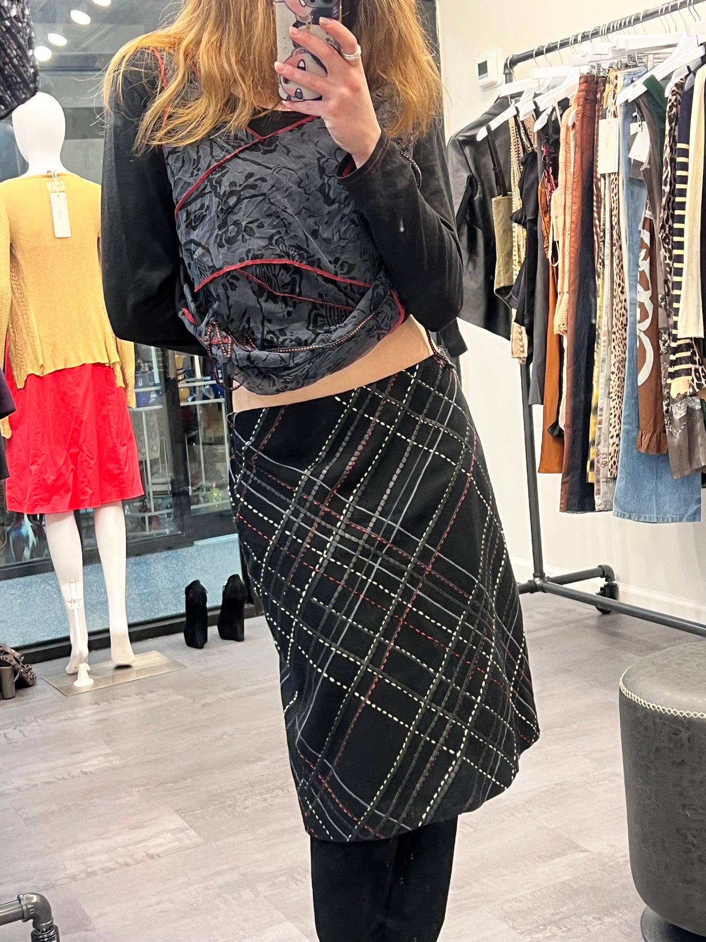 Plaid Pencil Skirt