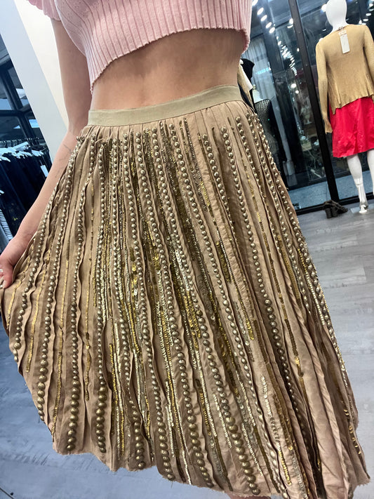 Oscar de la Renta Beaded Midi Skirt