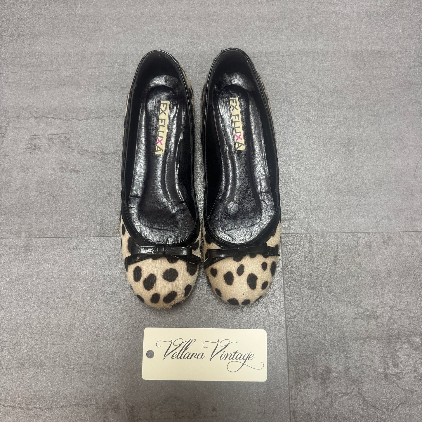 Fluxa Leopard Print Calf Hair Ballet Flats