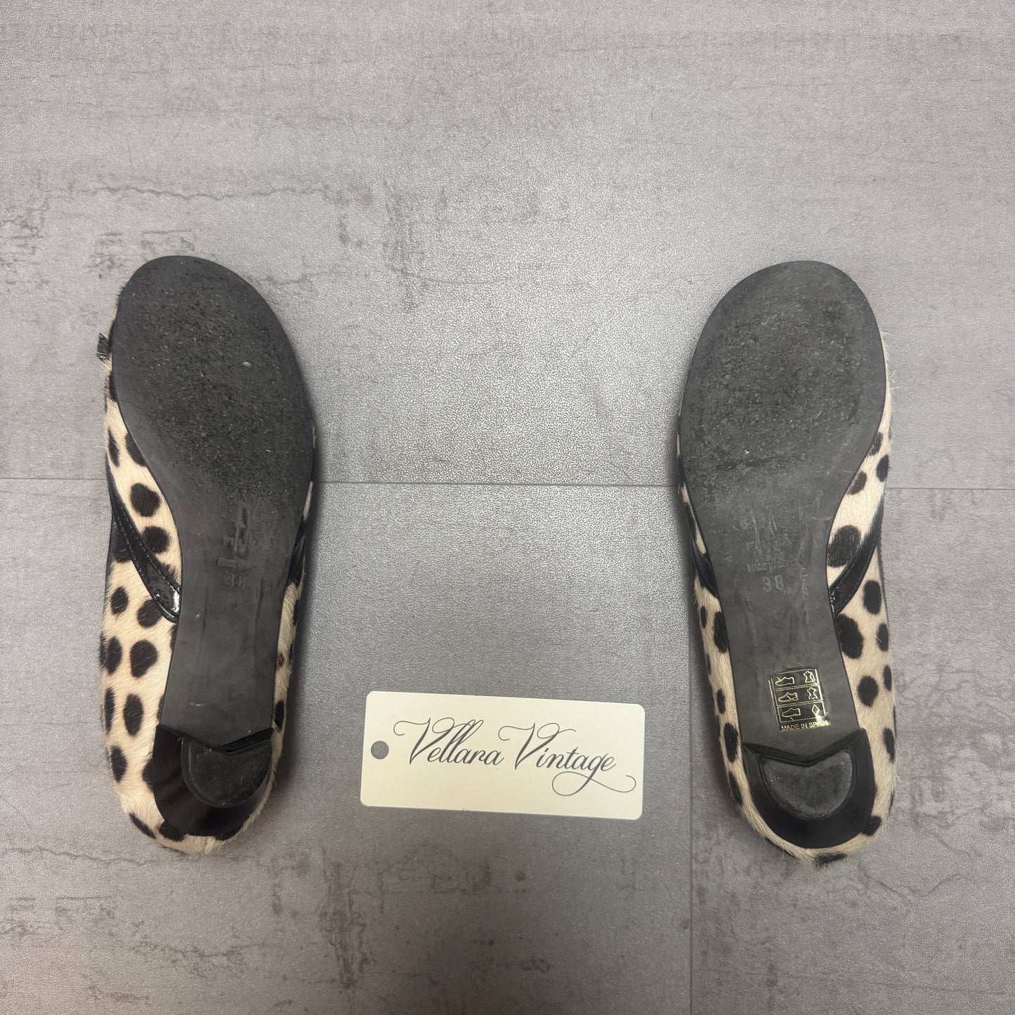 Fluxa Leopard Print Calf Hair Ballet Flats