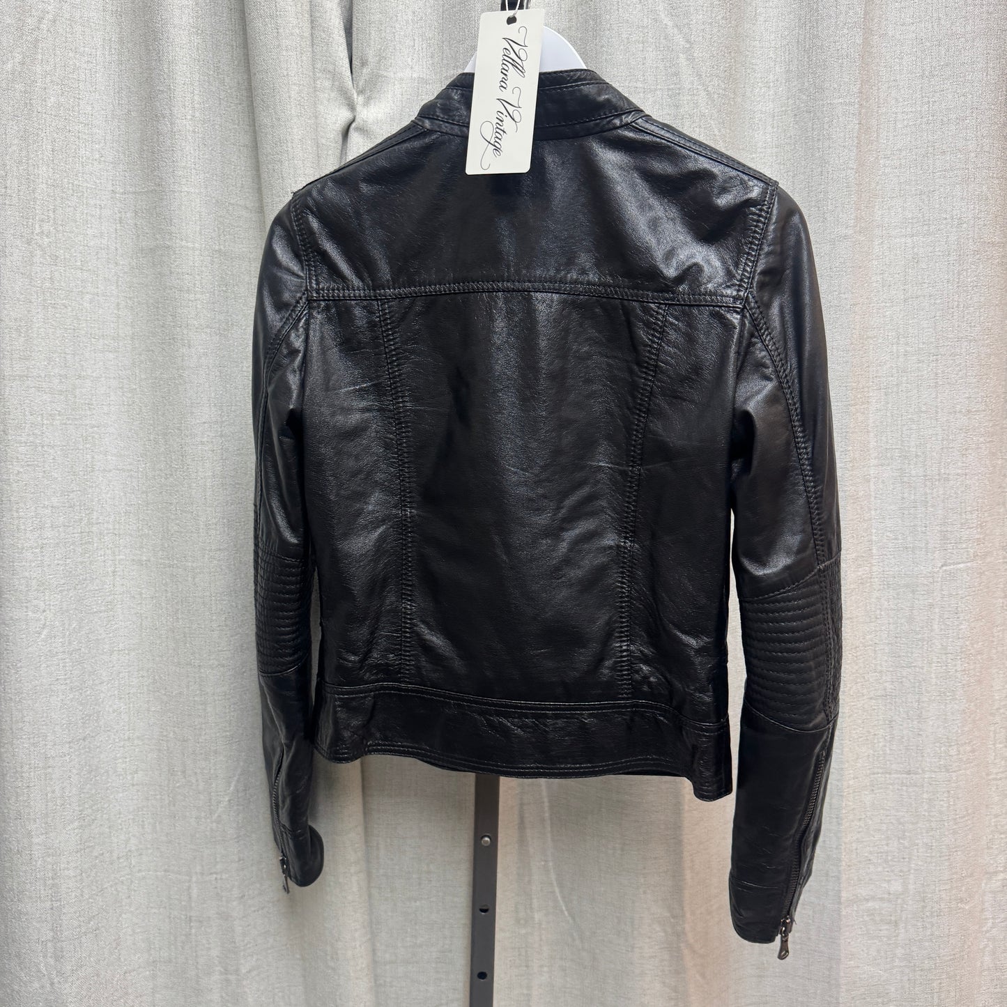 Dolce & Gabbana Black Leather Pocket Detailed Jacket