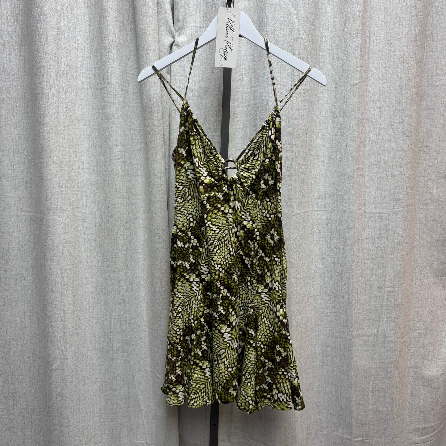 Just Cavalli Green Abstract Print Mini Dress