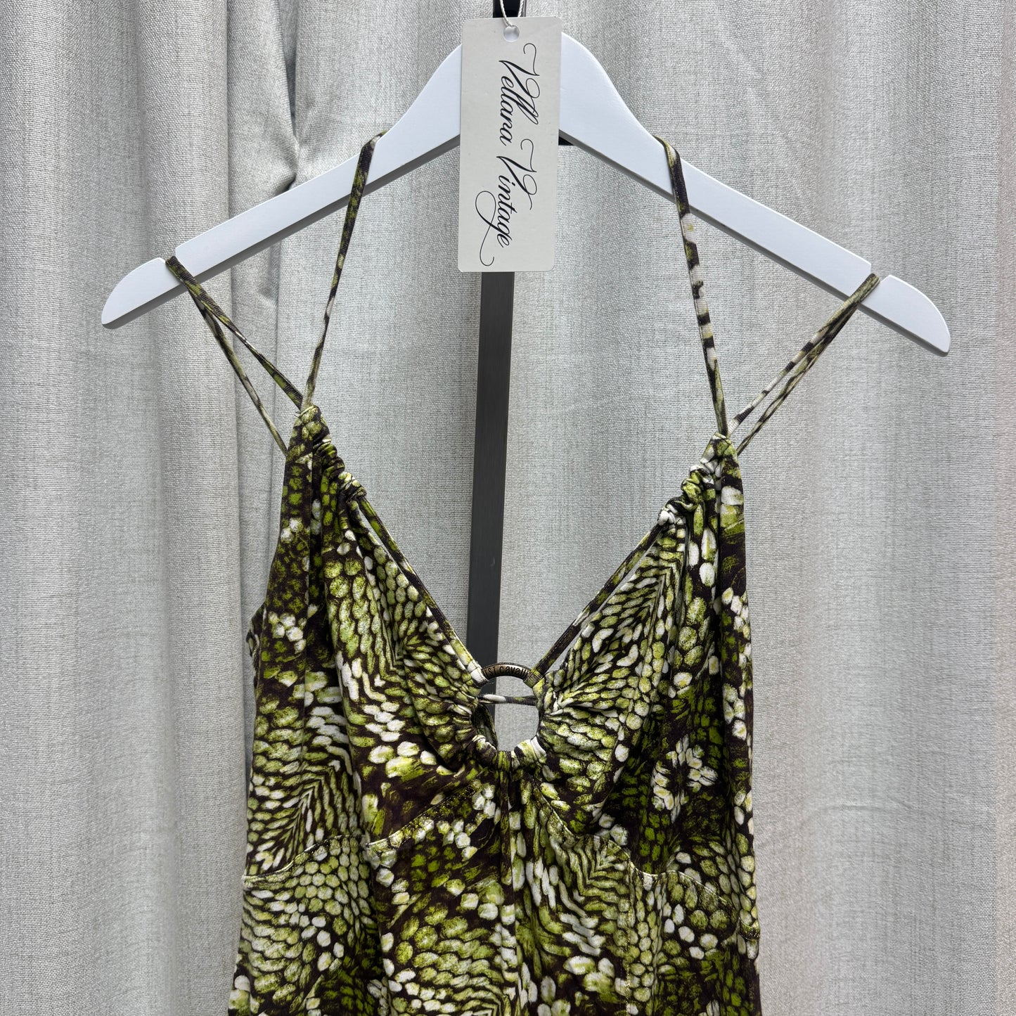 Just Cavalli Green Abstract Print Mini Dress