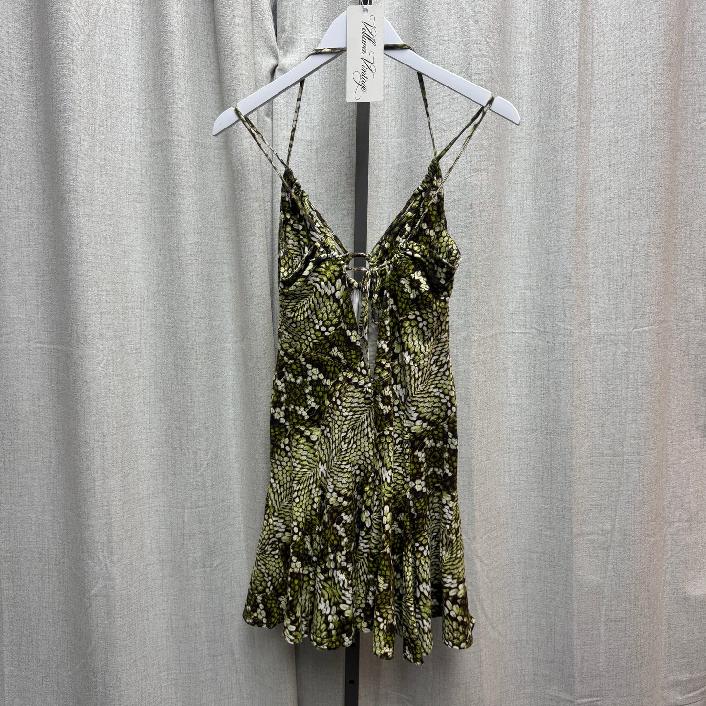 Just Cavalli Green Abstract Print Mini Dress