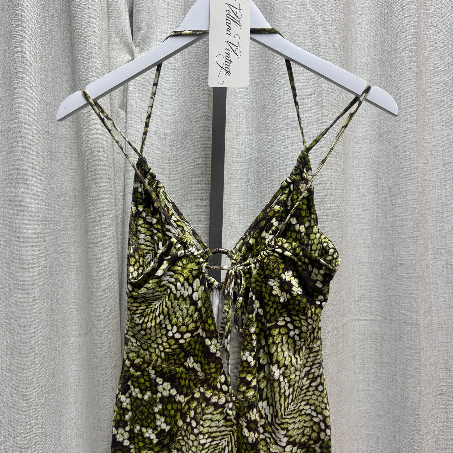 Just Cavalli Green Abstract Print Mini Dress