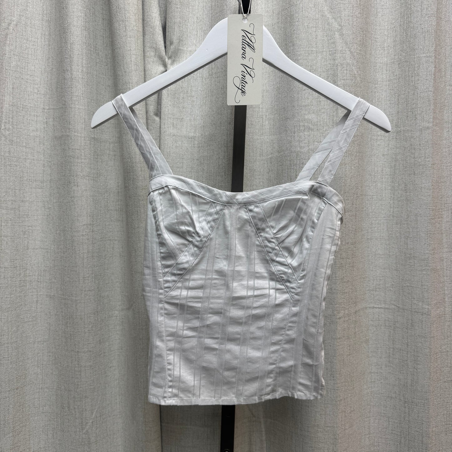 White Pinstripe Tank Top